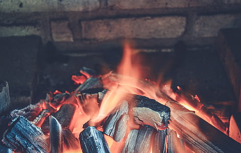 foc, calenta, càlid, llar de foc, barbacoa, foguera, carbó