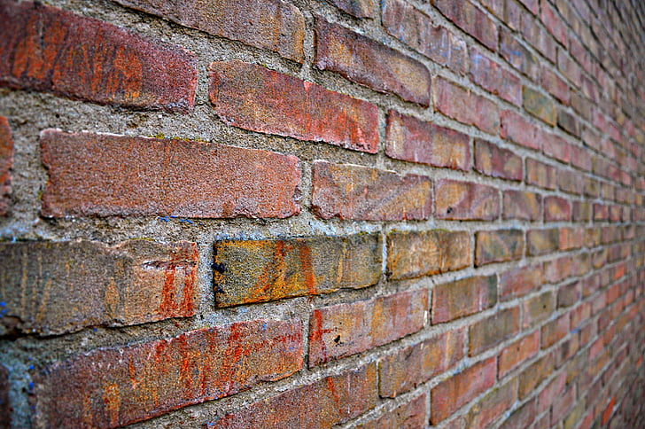 벽, 벽돌, 벽돌 벽, 돌, 건물, 구조, 패턴