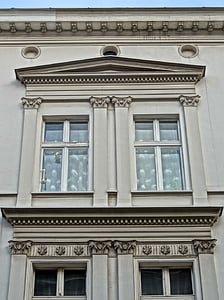 Bydgoszcz, pilastres, architecture, fenêtre de, façade, bâtiment, structure