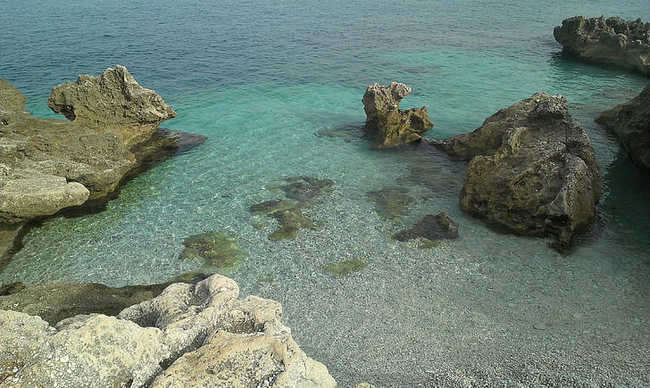 Sicília, Zingaro, more, Beach, kamene