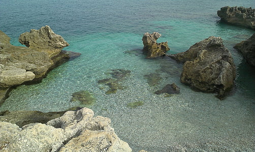 Sicílie, Zingaro, Já?, pláž, kameny