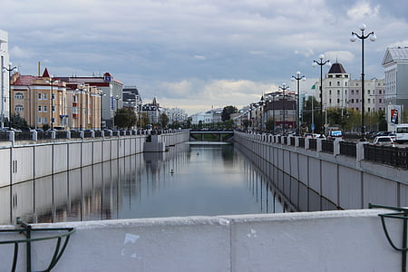 νερό, γέφυρα, πόλη