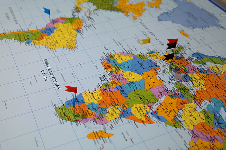 destinations, map, map of the world, country, travel, flags and pennants, flags