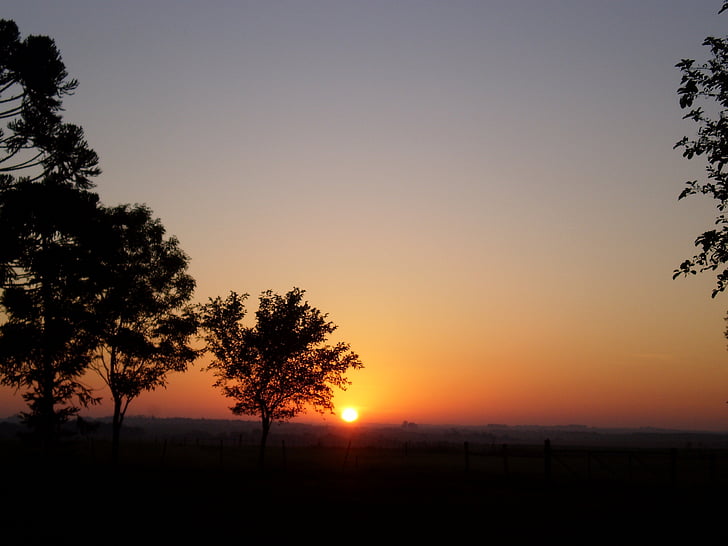 Alba, Afterglow, matí, posta de sol, crepuscle, paisatge, sol