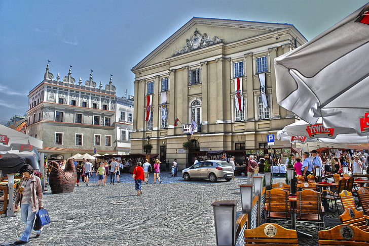 Lublin, staden, historiska centrum, väggar, gamla stan, land, Polen