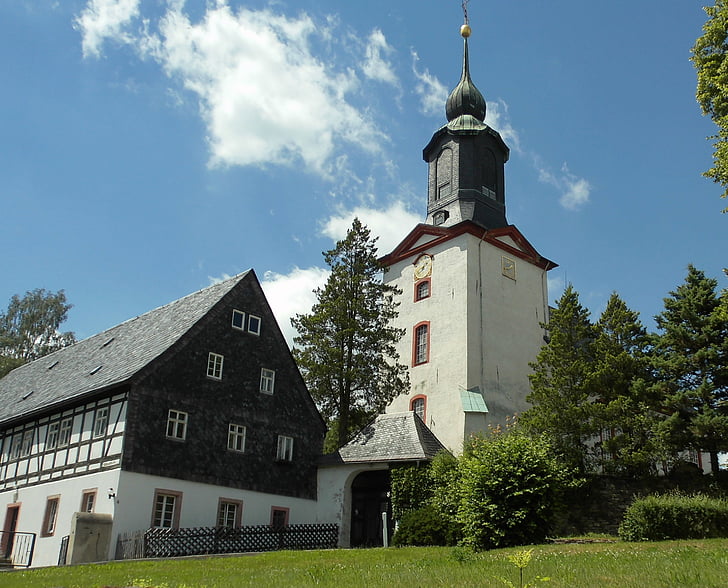 gahlenz, Saksi, kirkko, Village, paikka, Timber kehystetty rakennus