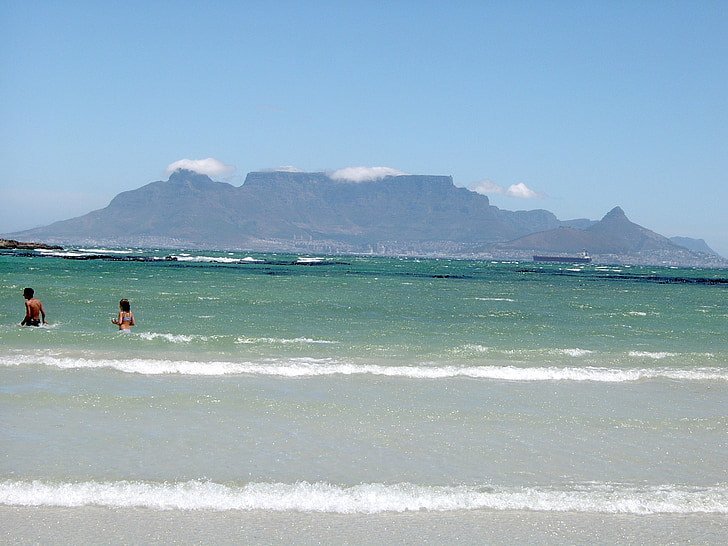 Cape town, Masa Dağı, Güney Afrika, okyanus, kum, plaj, Deniz