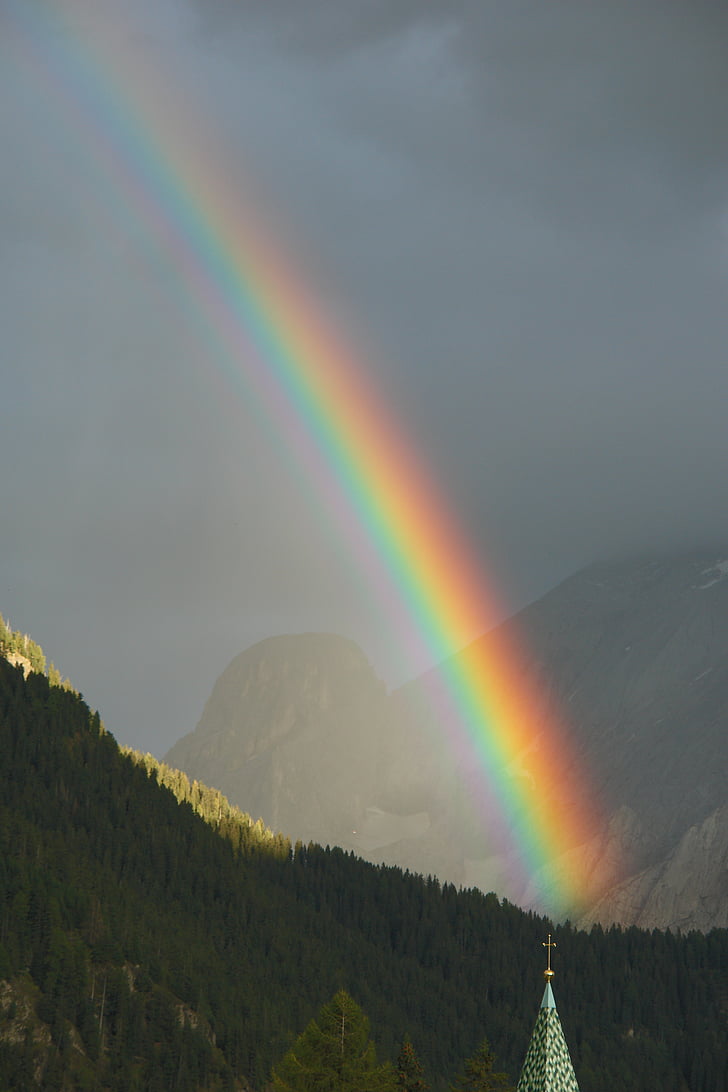 Rainbow, Mountain, regn