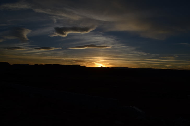 solnedgång, öken, Casablanca, Durango, Mexico, Sky