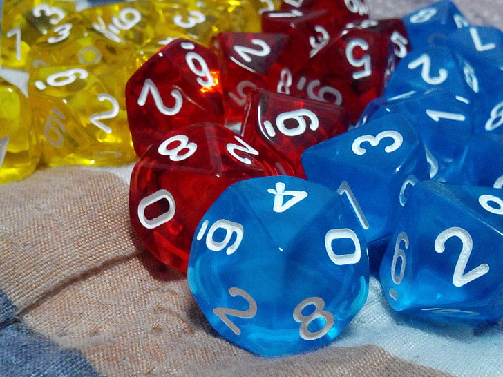 dice, toys, dice ten page, colors, luck, game board