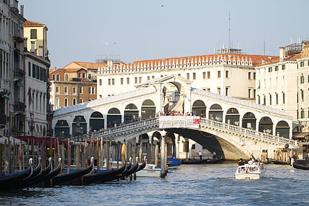 tiltas, Venecija, Italija, kanalas, Venecijos, kanalai