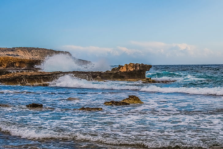 ona, trencant, Costa, Mar, Roca, l'aigua, natura