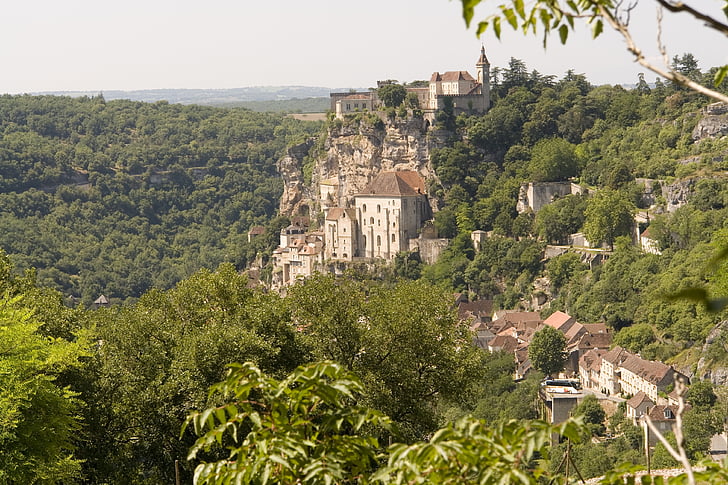 Средновековие, гора, град, село, Франция, планини, природата