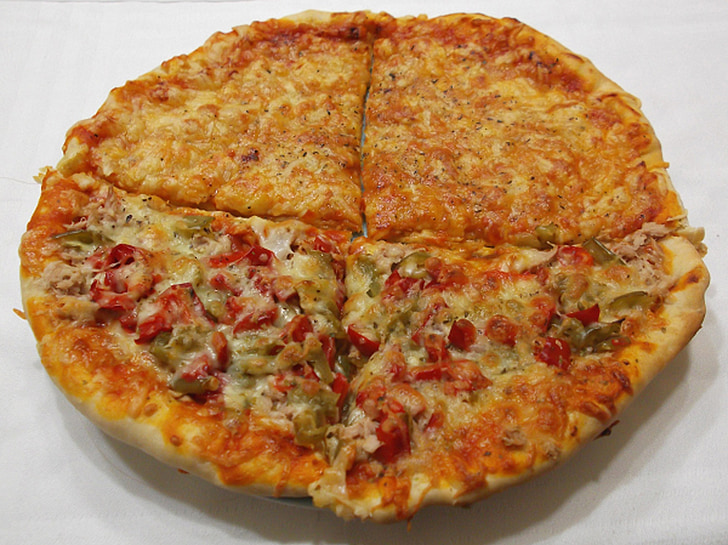 Pizza, rýchle občerstvenie, telepizza, talianske jedlo, syr, jedlo, pečené