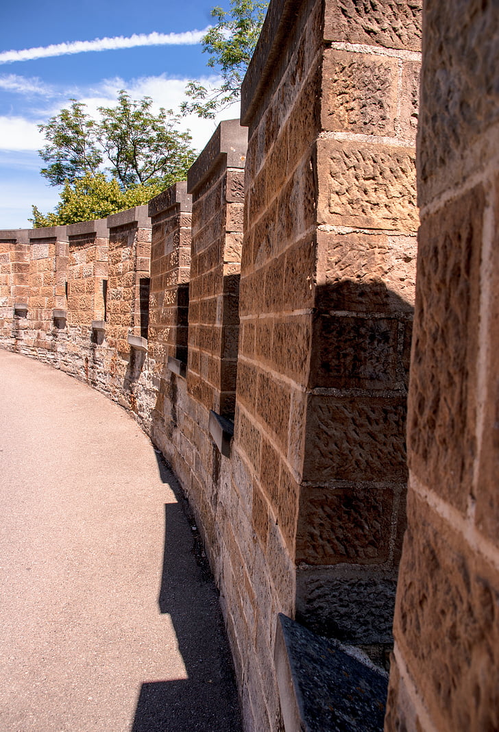 Castle wall, Hohenzollern slott, väggen, Tyskland, fästning, Hohenzollern, slott