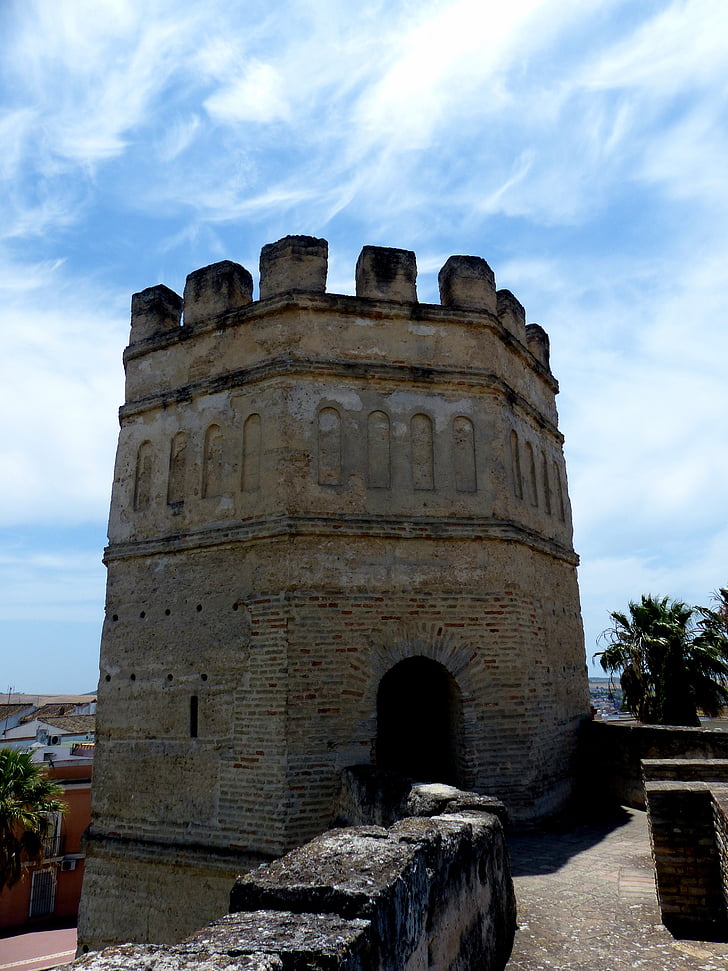 Alcazar, věž, cimbuří, maurská, Architektura, Andalusie, Jerez