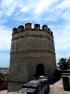 Alcazar, toren, kantelen, Moorse, het platform, Andalusië, Jerez
