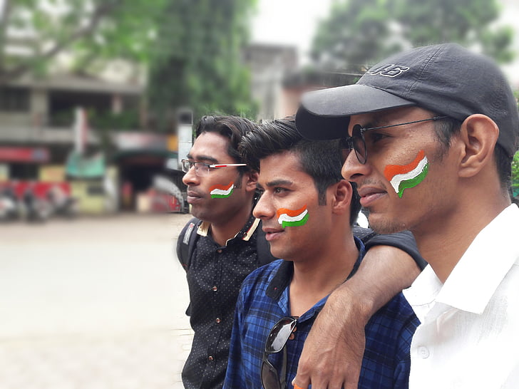 independencia, día, Bandera, India hindú
