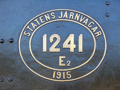 Suecia, locomotora de vapor, Escudo, latón
