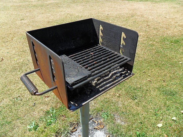grill, park, bake, oven, food, fire, grass