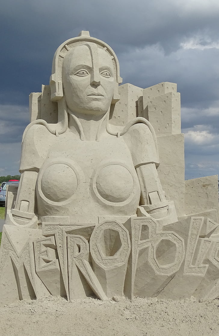 sandskulptur, sand, kunst, Metropolis skulptur