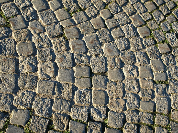 Pflastersteine, Boden, Straße, Kopfsteinpflaster, Hintergrund, Muster, Struktur