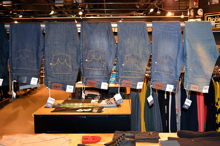Jeans, Broek, kledingstuk, industrie, Business, Workshop