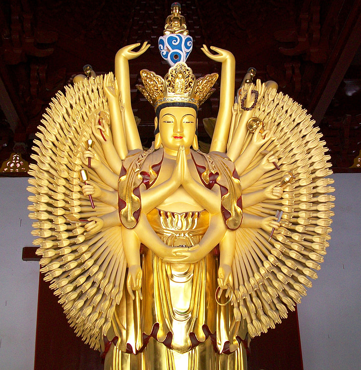 mille, armé, avalokitasvara, Dharma, Chine, statue de, sculpture