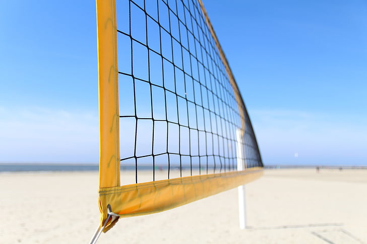 volleyball, beach, beach volleyball, volleyball net, playing field