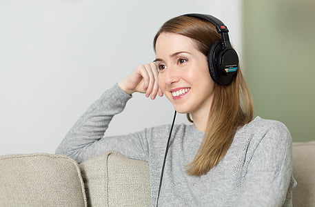 girl, headphones, headset, lady, listen, listen to, listening