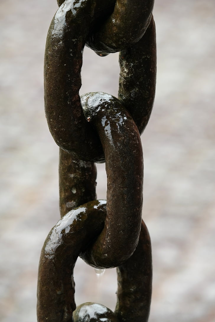 enllaços de la cadena, Cadena, ferro, metall, connexió, membres, cadena de metall