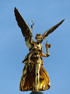Rauhan enkeliä, München, City, muistomerkki, Angel, patsas, sininen
