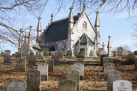 kyrkogården, gravstenar, kyrkogård, grav, Memorial, död, gravsten