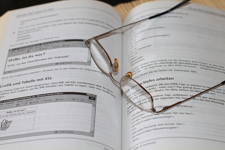 knjiga, naočale, čitanje, naučiti