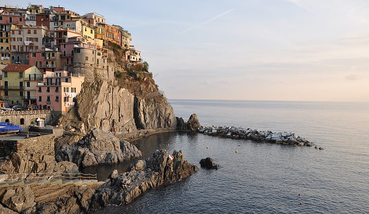 Cinque terre, Italia, Liguria, Manarola, Välimeren, Coast, Sea