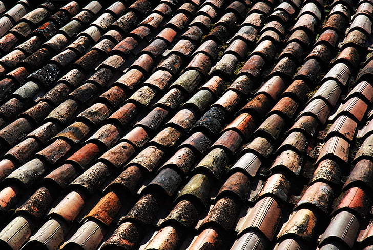 roof, tile, europe, western, red, in a row, large group of objects
