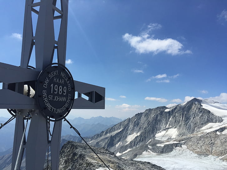 Zillertal, Mayrhofen, Ginzling, csúcstalálkozó, hegyek, Bergtour, fekete kő