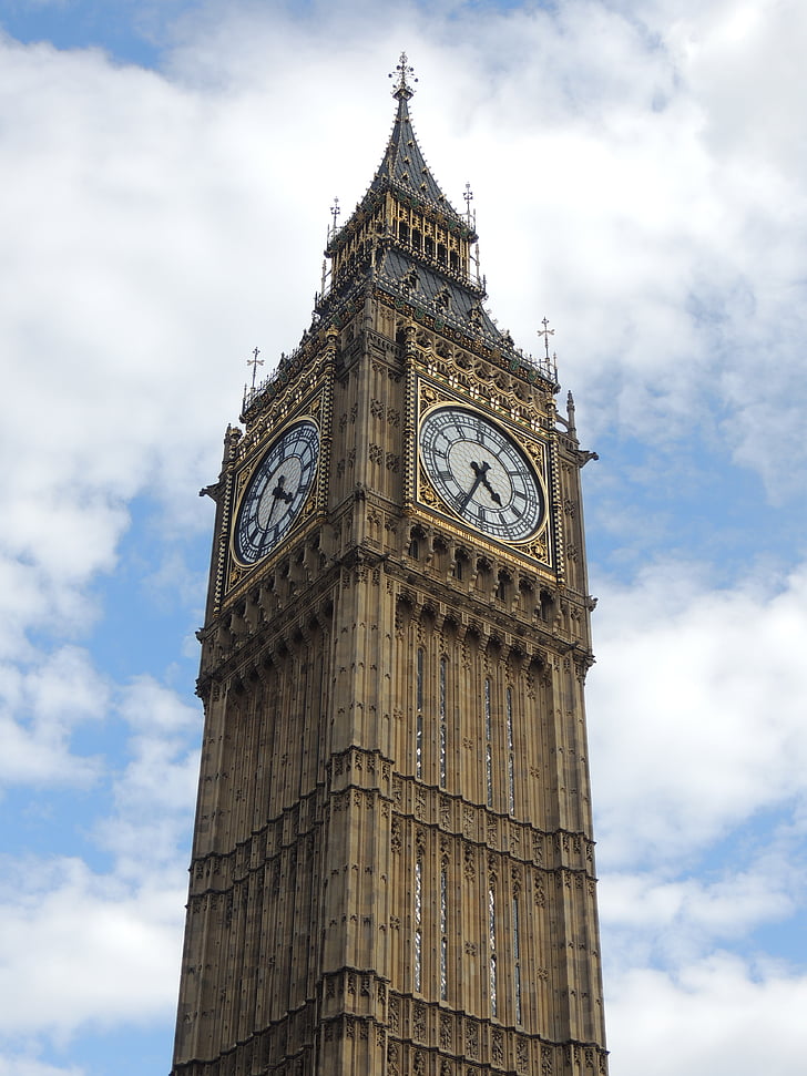 de Big ben, Londen, horloge, hemel, het platform, hoogte, gebouw