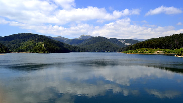 bolboci, lake, bucegi, landscape, mountains, sky, europe