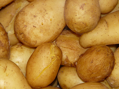 potatoes, cooked, cook, shell, food, eat, hot