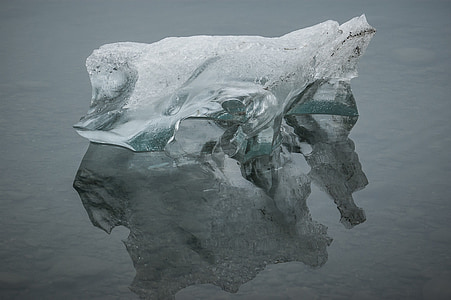 ľadové sochy, Príroda, mrazené, vody, Island, ľad, nálada