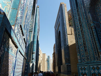 shohizinda, pohrebisko, Samarkand, Uzbekistan, mausoleums, Mauzóleum, Architektúra