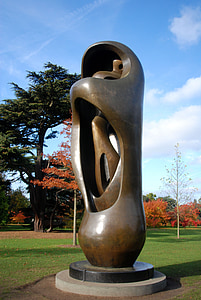 escultura, bronce, arte moderno, metal, reparto, Henry moore, al aire libre