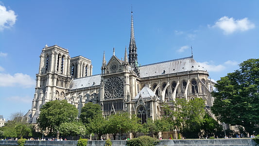 Notre, Dame, székesegyház, templom, gótikus, Párizs