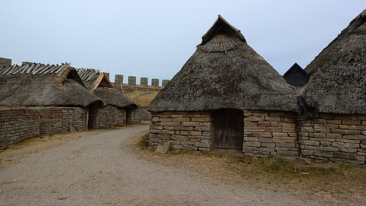 historiske bygninger, Celtic afvikling, kelterne, eketorps borg, blæksprutte, Village, arkæologi