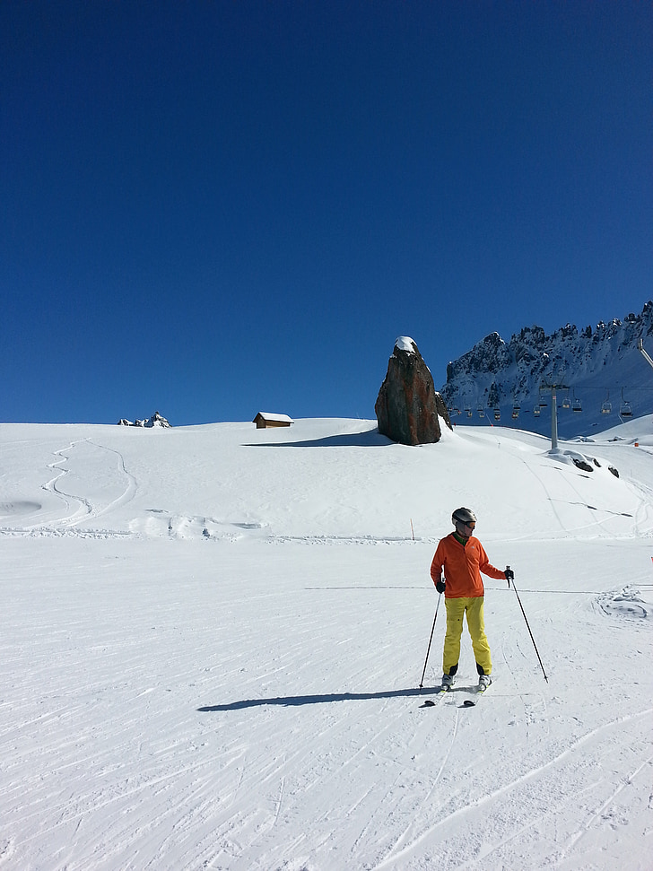 sun, snow, ski, mountain, italy