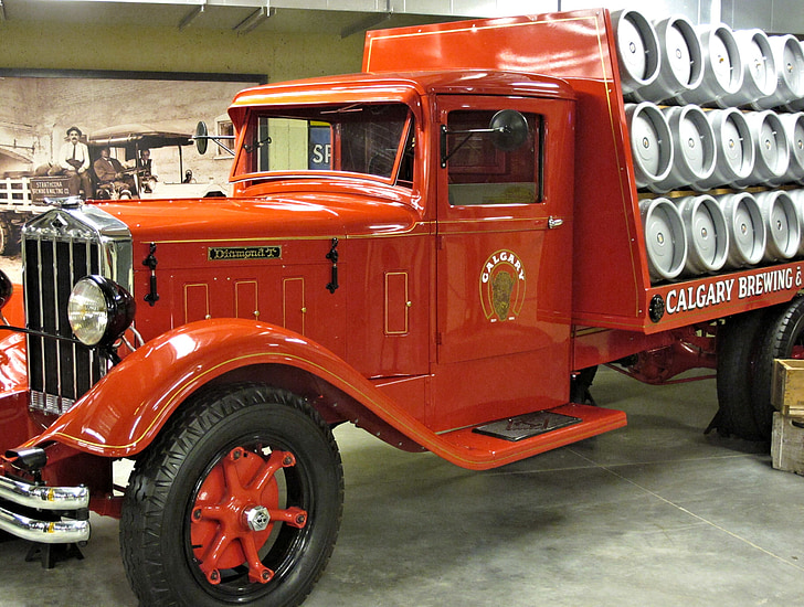 antique, brewing delivery truck, museum, canada