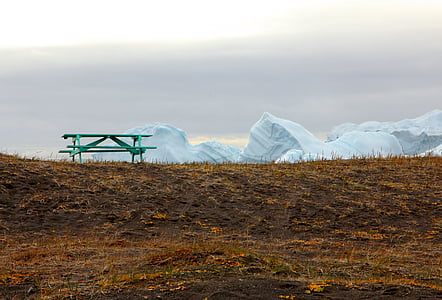 bench, rest, iceberg, sit, views