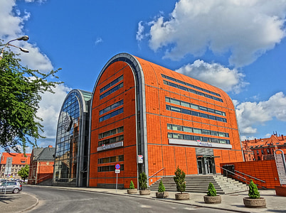 Nowe spichrze, Bydgoszcz, gatvė, pastatas, fasadas, Architektūra, šiuolaikinės