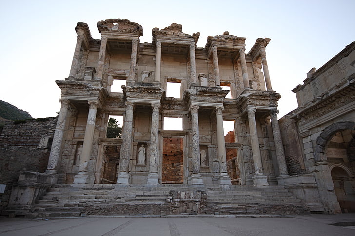 Türkiye, Efes, Ephesos, Kütüphane, mimari, mimari sütun, Bina dış